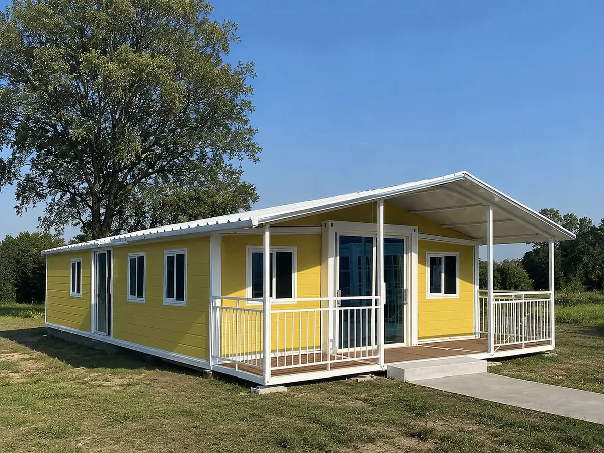 A bright, freshly built family home under a clear Texas sky